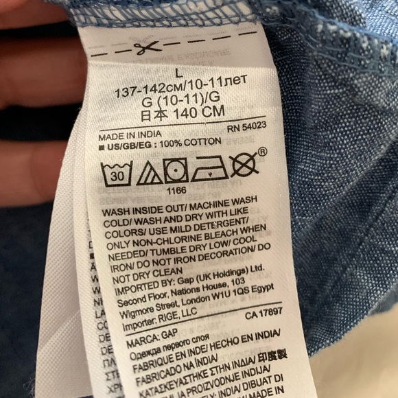 GAP Star Sequins Denim/Cotton Girls Dress (LG) - Picture 6 of 6